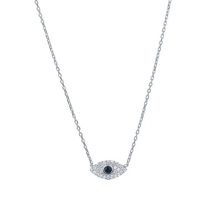 925 Sterling Silver Korean Fashion INS Evil Eye Diamond Pendant Necklace for Women Girls Gifts Party Fine Jewelry Collares