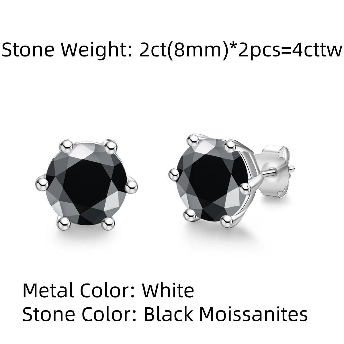 Anujewel 4/2/1Ct Total Moissanite Stud Earrings 925 Sterling Silver Certificate Moissanite Earrings Jewelry Making Supplies