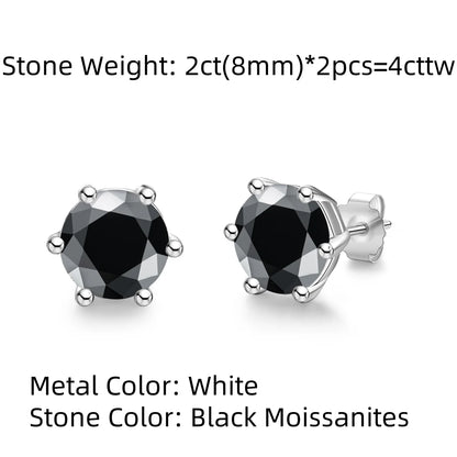 Anujewel 4/2/1Ct Total Moissanite Stud Earrings 925 Sterling Silver Certificate Moissanite Earrings Jewelry Making Supplies
