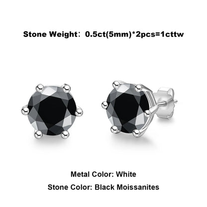 Anujewel 4/2/1Ct Total Moissanite Stud Earrings 925 Sterling Silver Certificate Moissanite Earrings Jewelry Making Supplies